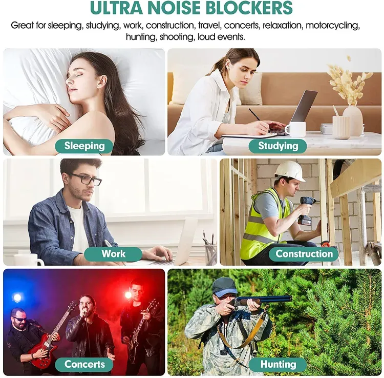 Foam Ear Plug for travel Anti Noise Reduction Removable Corded Soft Earplugs For Sleeping Hearing Ear Protection Earmuffs Noise Prevention For Airplane Travel (Pack Of 5) View Gallery - Pakistan