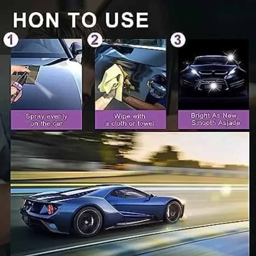 3 in 1 High Protection Quick Car Coating Spray, Ceramic Car Coating Spray Crystal Coating for Car Wax Spray Plastic Parts Refurbish Agent Car Hand Spray (100 ml) View Gallery - Pakistan