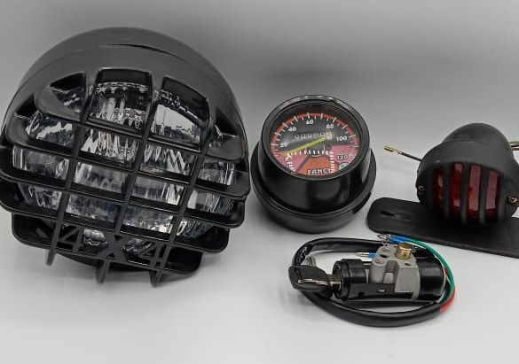 Cafe racer style package for motorcycle universal Head light  Back light Meter Alter switch View Gallery - Pakistan