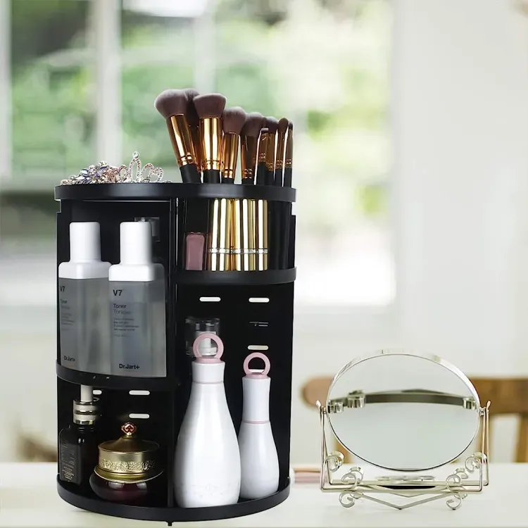 360 Degree Rotating Cosmetic Organizer (black ) View Gallery - Pakistan