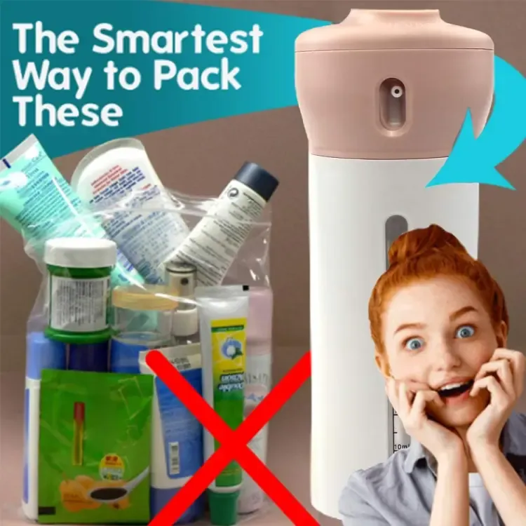 4 Lotion Bottles In 1 Refillable Travel Dispenser Bottle Liquid Lotion Cream Sun Block Sanitizor Shampoo Toiletries Container Travel Bottle Portable 4 Bottle Sets In 1 Pump Leakproof Cosmetic Travel Bottle Set View Gallery - Pakistan