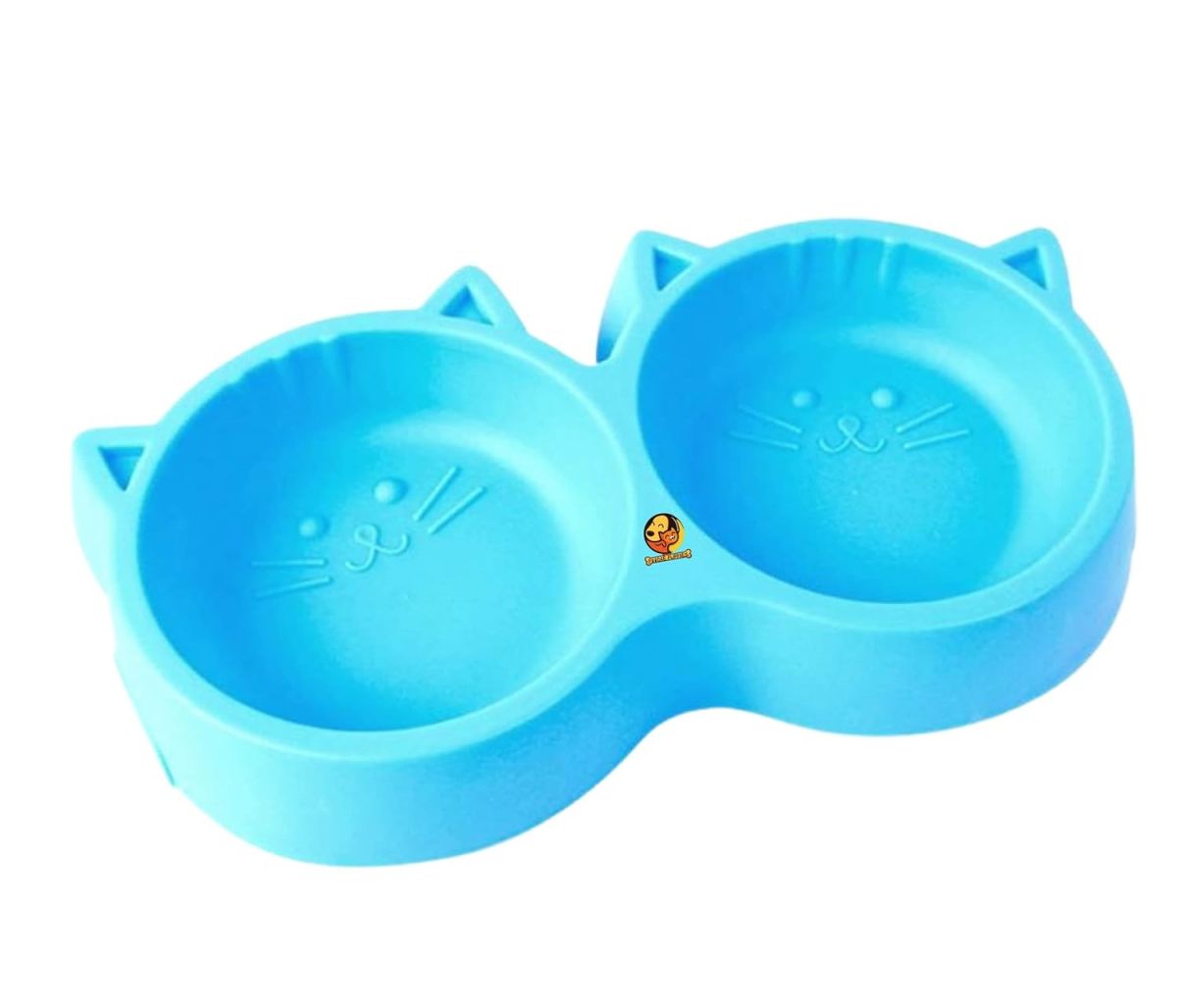 Cat Shaped Double food bowl Pet Plastic food bowl (Random Color) View Gallery - Pakistan