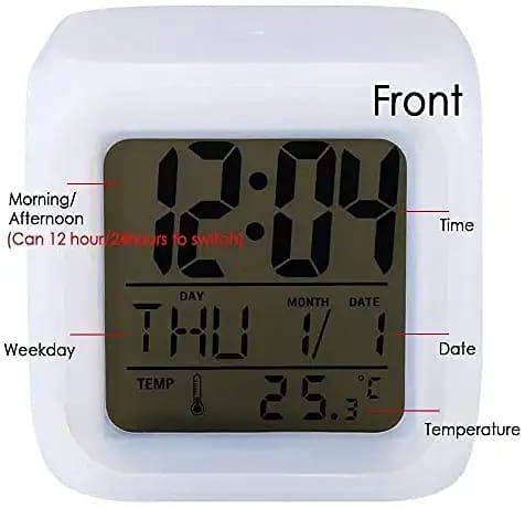 Creative Alarm Clock Sublimation LED Digital Clock 7 Color Changing Light Night Glowing Kids Desk Clock View Gallery - Pakistan
