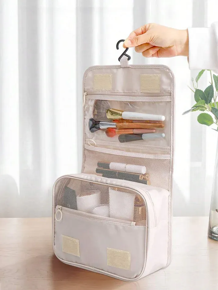 Hanging Travel Toiletry Bag Waterproof Travel Makeup Cosmetic Organizer (random color) View Gallery - Pakistan