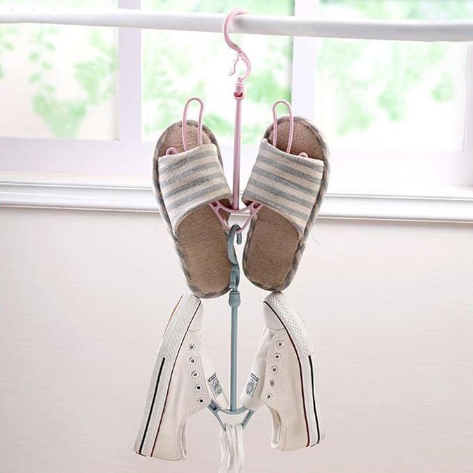 Shoe drying stand | Hanging Racks for Balcony, Cabinet, Cup Board | Hook Racks Organizer (Pink) View Gallery - Pakistan