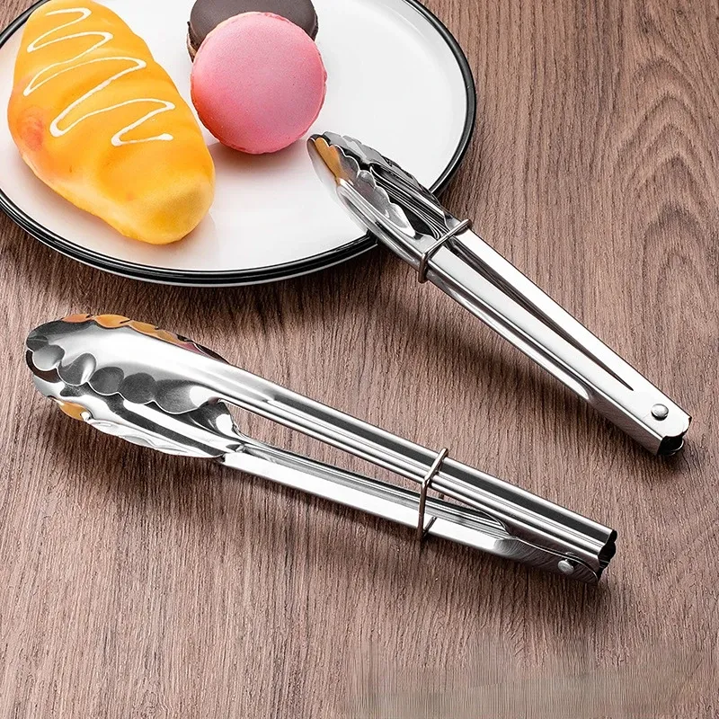 stainless steel BBQ tongs (chimta) | Kitchen Food Stainless Steel Tongs Tool Heat Bread Salad BBQ Baking Serving Utensil Bead Clip Clamp Meat BBQ Tools Buffet View Gallery - Pakistan