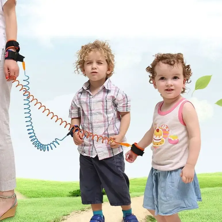 Anti Lost child lock | Anti-Lost Wrist Link - Baby Child Anti Lost Wrist Link Safety Harness Strap Hand belt band for toddlers wristband for kids loss best for umrah and hajj, travelling purpose,safe secure (Random Color) View Gallery - Pakistan