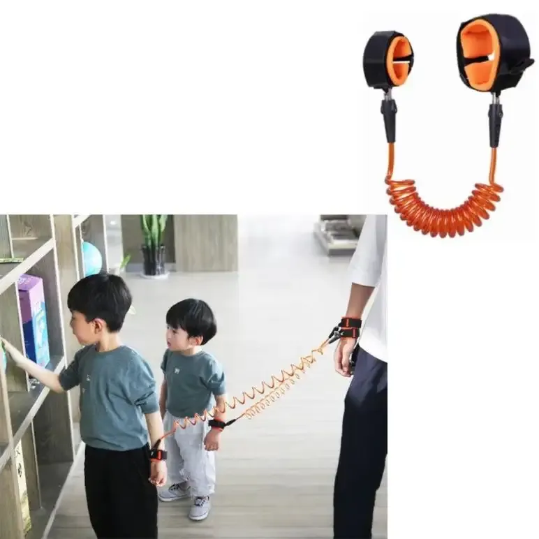 Anti Lost child lock | Anti-Lost Wrist Link - Baby Child Anti Lost Wrist Link Safety Harness Strap Hand belt band for toddlers wristband for kids loss best for umrah and hajj, travelling purpose,safe secure (Random Color) View Gallery - Pakistan