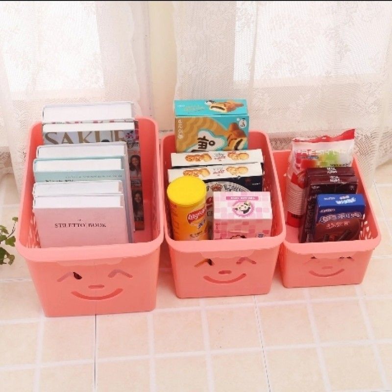 Smile basket Without cap pack off 3 | Storage Organizer Basket |  Multipurpose Baskets For Kitchen, Home, Office &amp; Bathroom (Random color) View Gallery - Pakistan