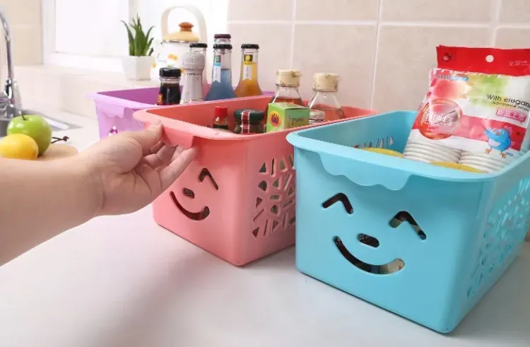 Smile basket Without cap pack off 3 | Storage Organizer Basket |  Multipurpose Baskets For Kitchen, Home, Office &amp; Bathroom (Random color) View Gallery - Pakistan