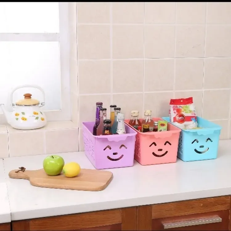 Smile basket Without cap pack off 3 | Storage Organizer Basket |  Multipurpose Baskets For Kitchen, Home, Office &amp; Bathroom (Random color) View Gallery - Pakistan