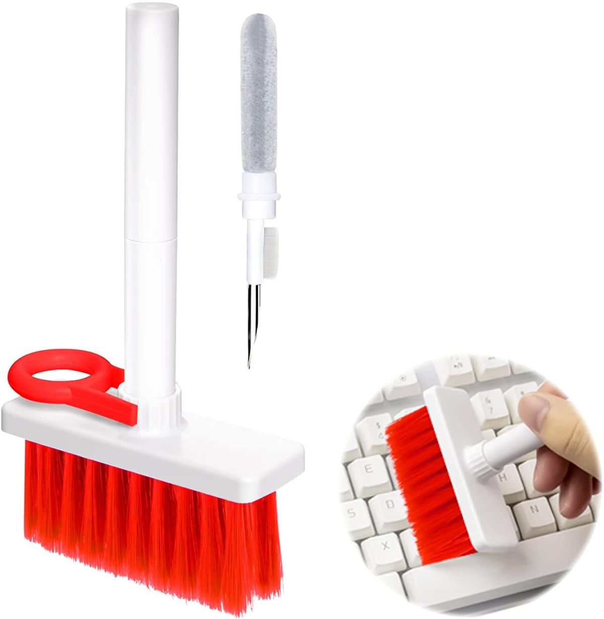 Soft Brush 5 in 1 Multi-Function Cleaning Tools Kit for Keyboard Earphone Cleaner Soft High-Density Brush Set (Random Color) View Gallery - Pakistan