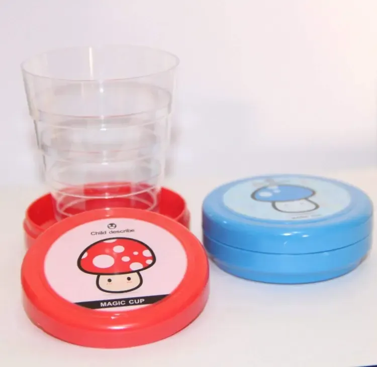 Pack of 2  Magic Glass for Kids, Folding Collapsible Magic Cup, Foldable Mug Glass for Travel, Outdoors, Hiking (Random Color) View Gallery - Pakistan