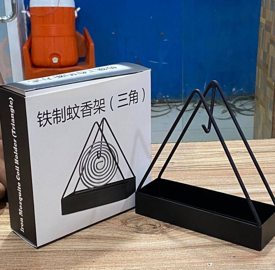 Mosquito Coil Holder Incense Burner Decorative Ornament Craft Triangle (Black) View Gallery - Pakistan