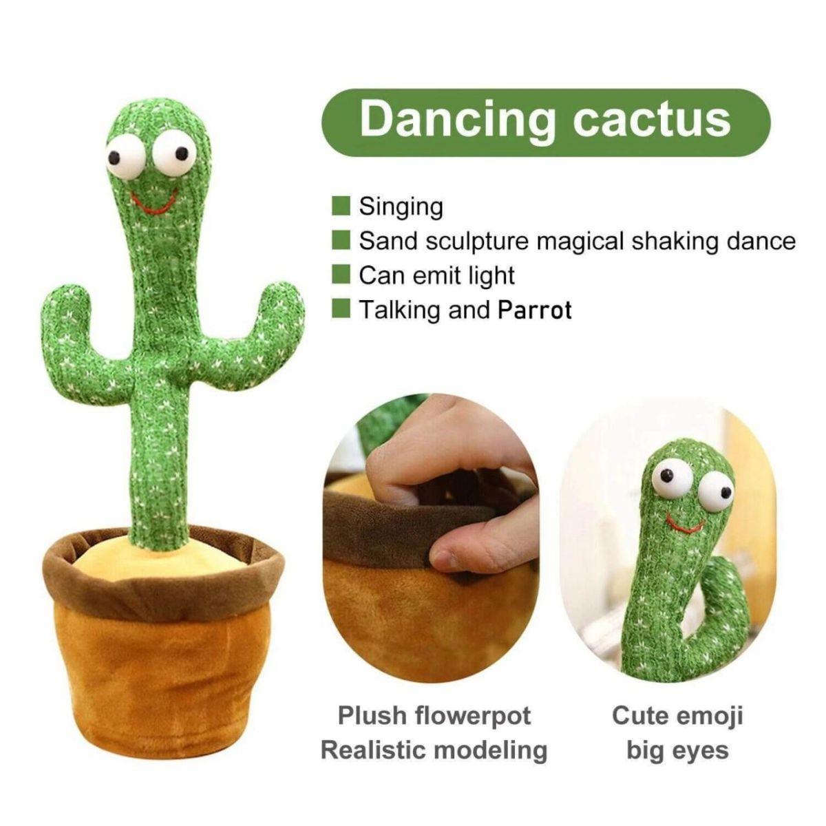 Dancing Cactus Talking Toy Tree Cactus Plush  toy for children, kids or toddlers with box View Gallery - Pakistan
