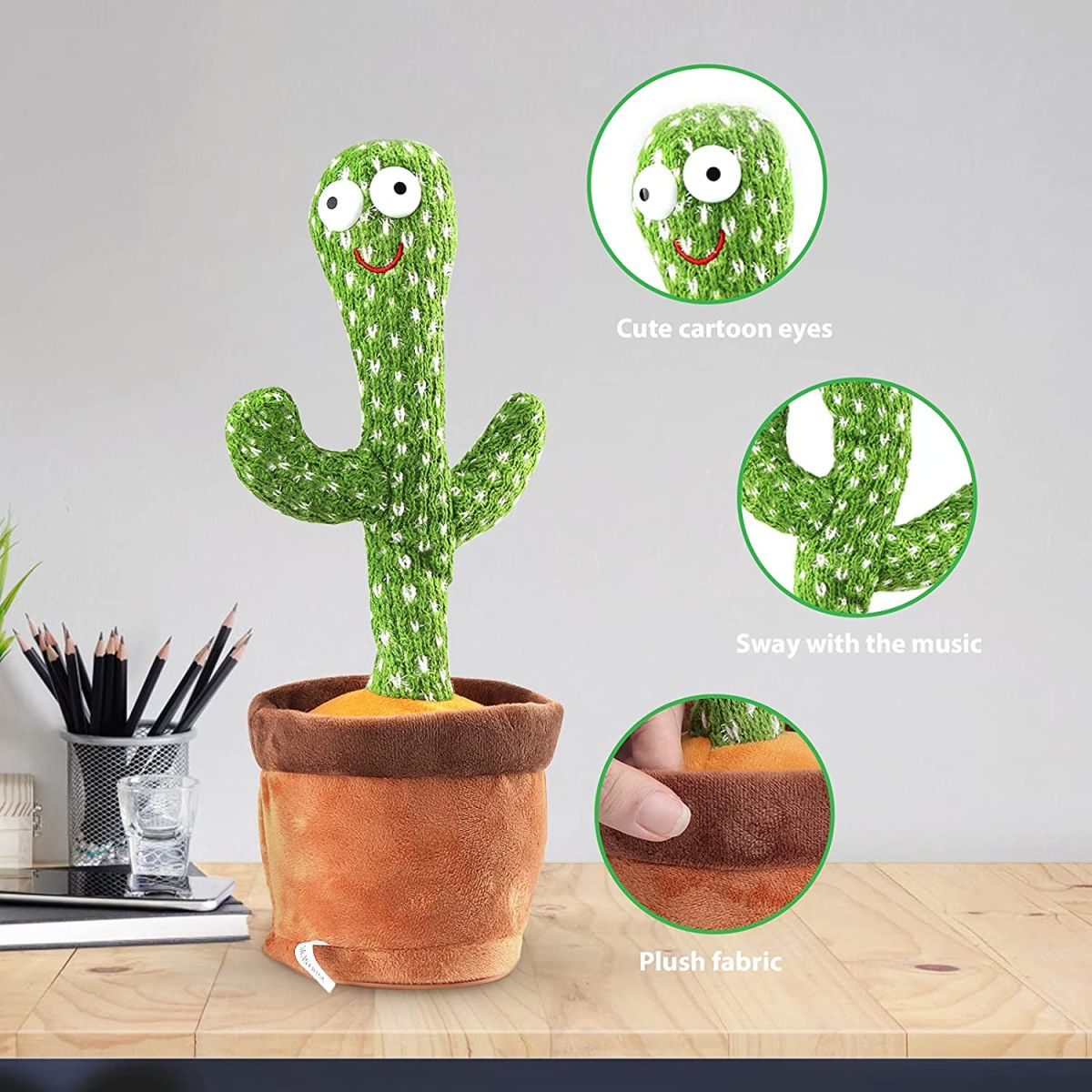 Dancing Cactus Talking Toy Tree Cactus Plush  toy for children, kids or toddlers with box View Gallery - Pakistan