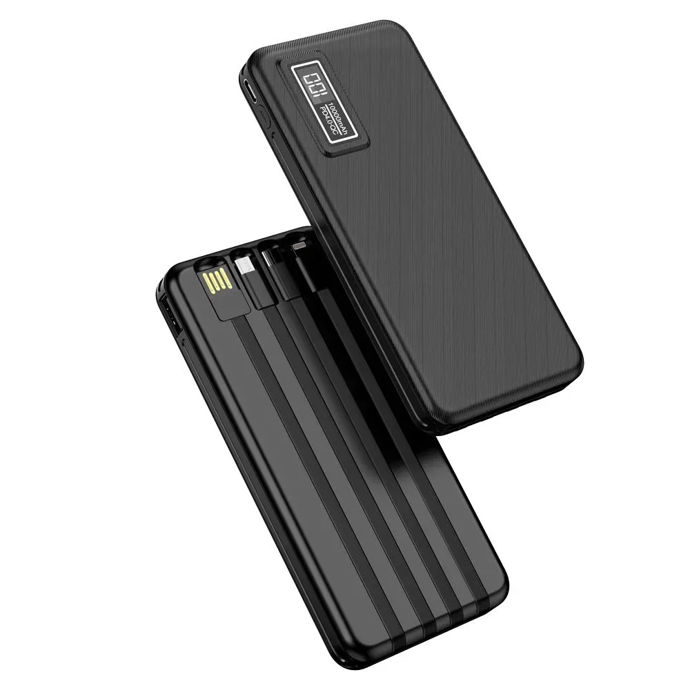Aspor A300 Power Bank Original 10000mah Li-Polymer Battery 4 In1 Power Bank Black View Gallery - Pakistan
