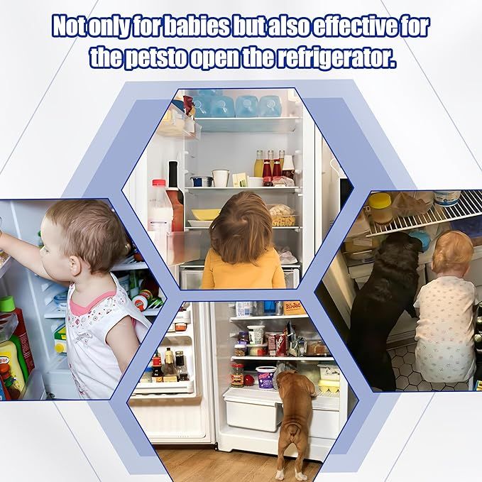 Child Safety Fridge Lock , Baby Safety Refrigerator Freezer Door Lock, No Tools Need or Drill (Grey) - 1 PC View Gallery - Pakistan