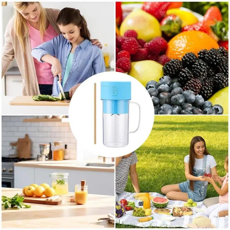 Mason Portable Mini juicer Blender With Straw Cup | Juicer Portable Outdoor Juicing Cup | Home Mini Cordless Juicer (Random Color) View Gallery - Pakistan