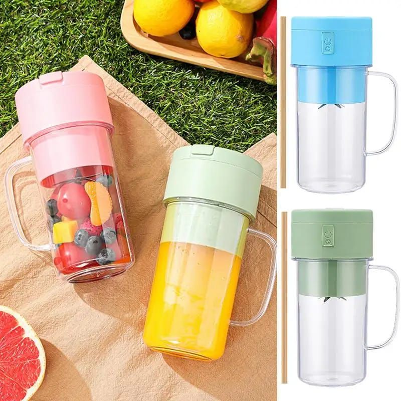 Mason Portable Mini juicer Blender With Straw Cup | Juicer Portable Outdoor Juicing Cup | Home Mini Cordless Juicer (Random Color) View Gallery - Pakistan