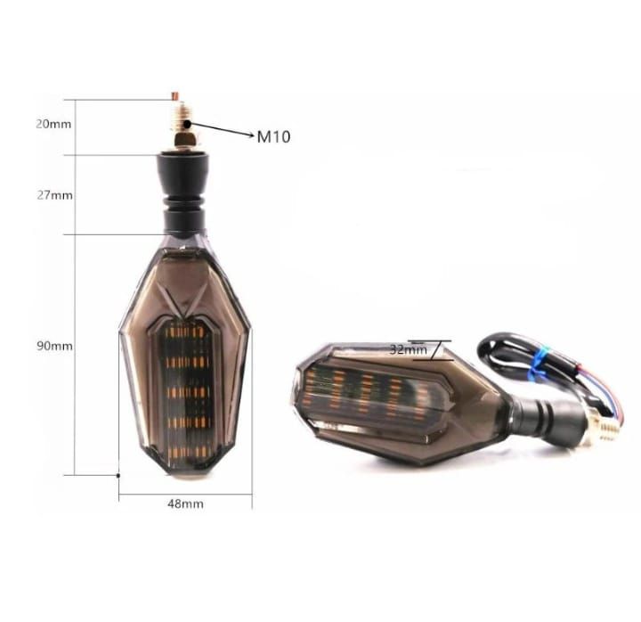 4Pcs Motorbike Universal LED Indicator With  DRL And Yellow Parking Light For all bikes (Random Color) View Gallery - Pakistan