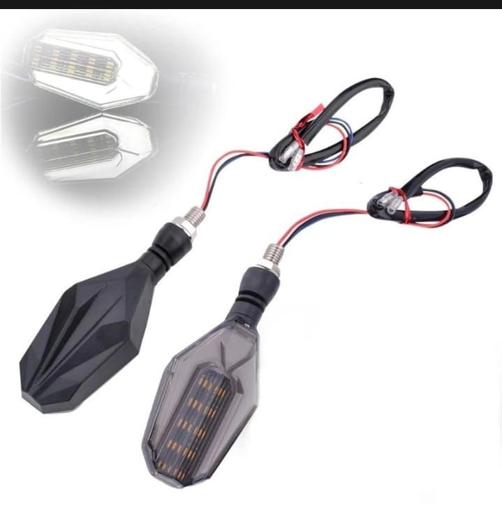 4Pcs Motorbike Universal LED Indicator With  DRL And Yellow Parking Light For all bikes (Random Color) View Gallery - Pakistan