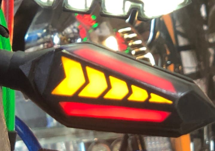 Bike Indicator Slide Arrow Running Style With Lava DRL Red - Yellow 4 Pcs Set View Gallery - Pakistan