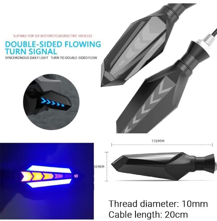 Bike Indicator Slide Arrow Running Style With Lava DRL Red - Yellow 4 Pcs Set View Gallery - Pakistan
