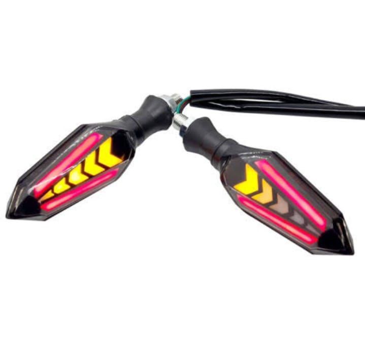 Bike Indicator Slide Arrow Running Style With Lava DRL Red - Yellow 2 Pcs Set View Gallery - Pakistan