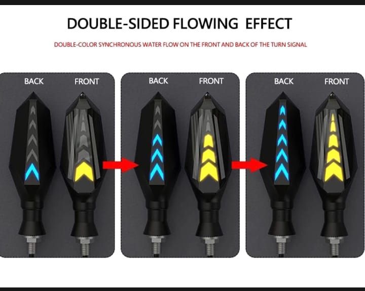 Bike Indicator Slide Arrow Running Style With Lava DRL Red - Yellow 2 Pcs Set View Gallery - Pakistan