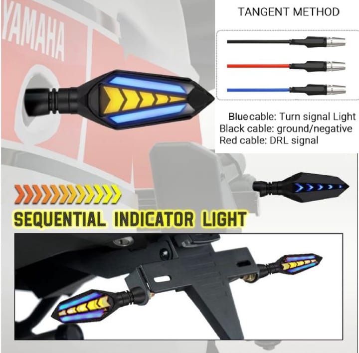 Bike Indicator Slide Arrow Running Style With Lava DRL Red - Yellow 2 Pcs Set View Gallery - Pakistan