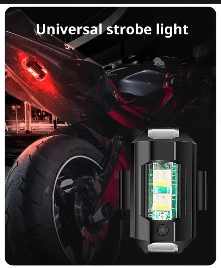 Universal Led Aircraft Strobe Lights Motorcycle Anti Collision Warning Light with USB Charging 7Colors Turn Signal Indicator View Gallery - Pakistan