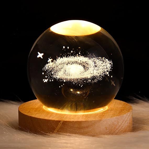 3D Galaxy Solar System Crystal Ball Night Light with Wooden Base for Boys and Girls View Gallery - Pakistan