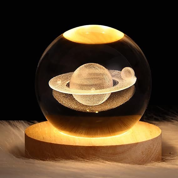 3D Galaxy Solar System Crystal Ball Night Light with Wooden Base for Boys and Girls View Gallery - Pakistan