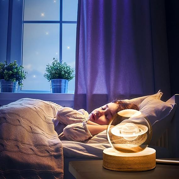 3D Galaxy Solar System Crystal Ball Night Light with Wooden Base for Boys and Girls View Gallery - Pakistan