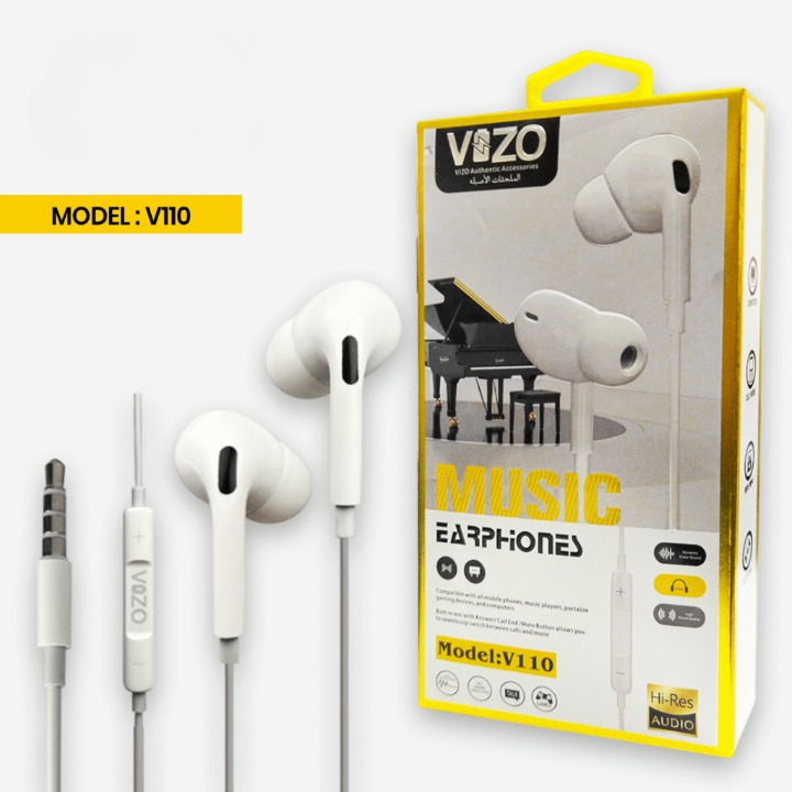 VIZO V110 Super Bass Hand free | Wired In Ear Phones for Men and Women | Best Quality Earphone - Hands-Free For Mobile Mobile Phone - Hands-Free For Android