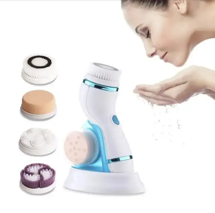 Cnaier 4 in 1 Electric Cleanser | Facial Cleansing Brush &amp; Massager - Face Brush Set | Electric Rotating Face Scrubber for Deep Cleaning, Exfoliating, Blackhead Removing AE-8286 View Gallery - Pakistan