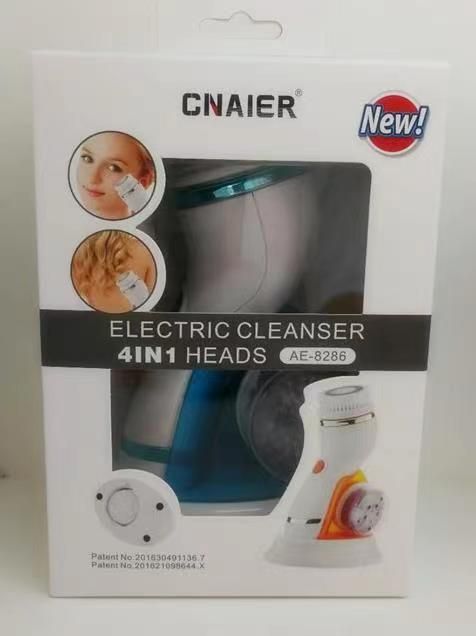 Cnaier 4 in 1 Electric Cleanser | Facial Cleansing Brush &amp; Massager - Face Brush Set | Electric Rotating Face Scrubber for Deep Cleaning, Exfoliating, Blackhead Removing AE-8286 View Gallery - Pakistan