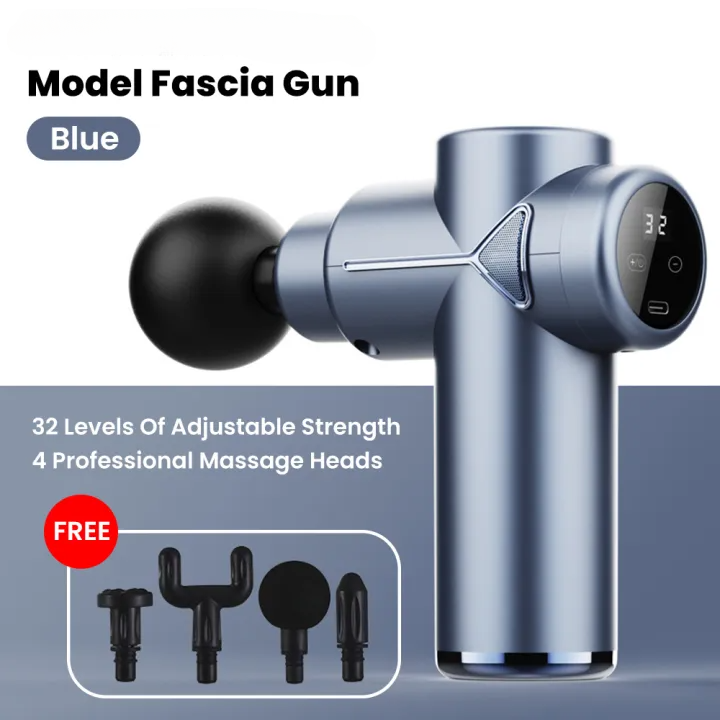 4 in 1 Multi-Function Vibration Massage Gun Professional Ultra Quiet Pain Relief Whole Body Massagers with 4 Heads and Different Level of Speeds (Random colors) View Gallery - Pakistan