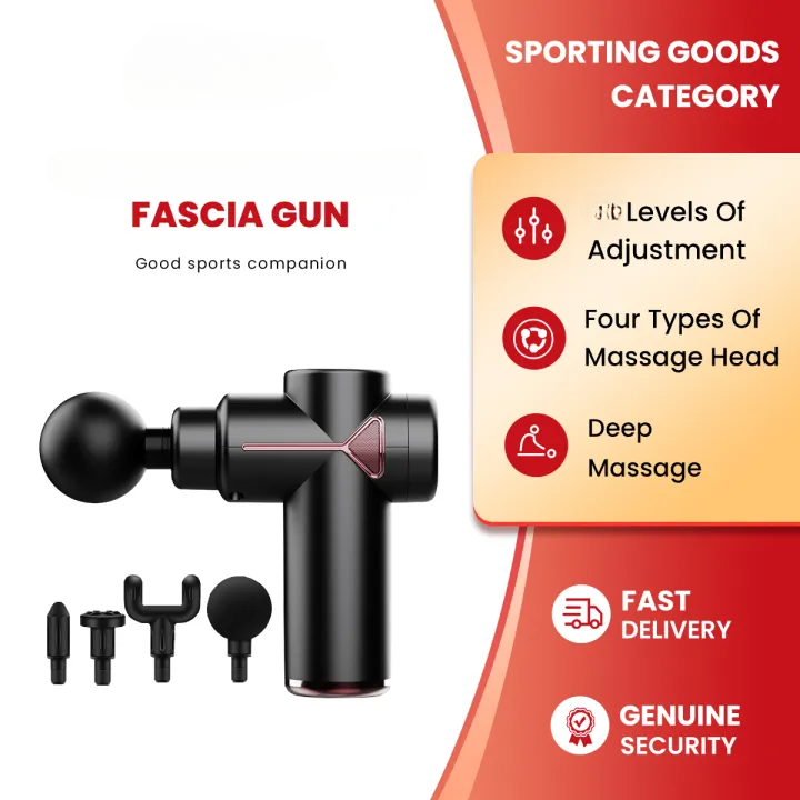 4 in 1 Multi-Function Vibration Massage Gun Professional Ultra Quiet Pain Relief Whole Body Massagers with 4 Heads and Different Level of Speeds (Random colors) View Gallery - Pakistan