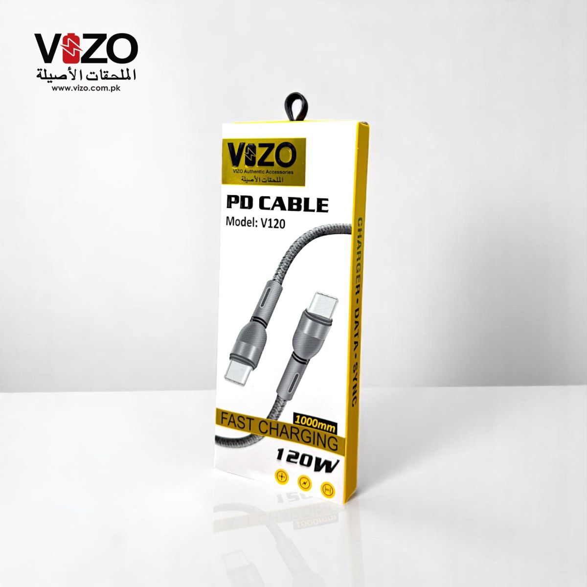 Vizo V120 PD Fast Charging &amp; Data Cable | Type-C to Type-C Cable - V120 Type-C to Type-C Fast Charging Cable View Gallery - Pakistan