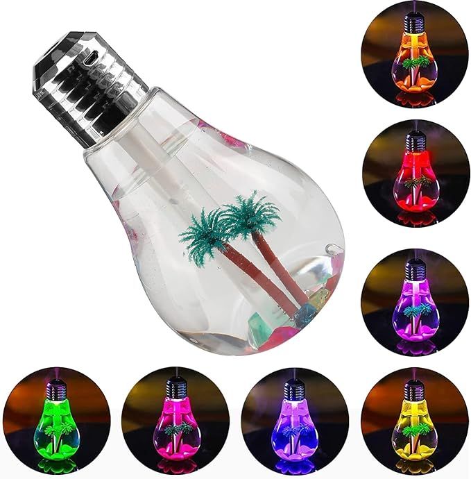 USB Air Humidifier | Bulb Humidifier Lamp Shape | Decorative Lights Diffuser, Purifier Atomizer With Colorful LED Night Light for Office Desk, Bedroom, Living Room, Home Decor View Gallery - Pakistan