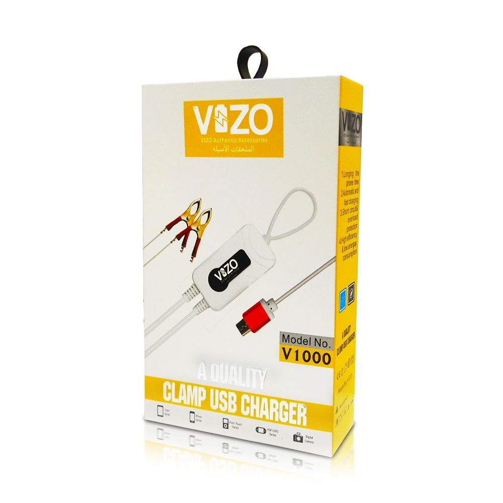 4 in-1 Charger V1000 CLAMP USB Charger | Data Charging Cable for android mobile phones View Gallery - Pakistan