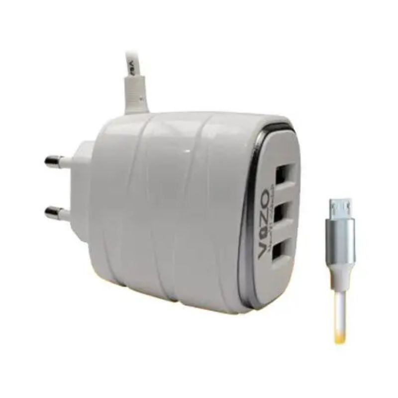 V16-Micro USB – 4A Smart Fast Charger (3 USB Ports + Built-in Cable) | Vizo V16 Micro USB Charger - Android Phone Charger - Mobile Phone Charger View Gallery - Pakistan