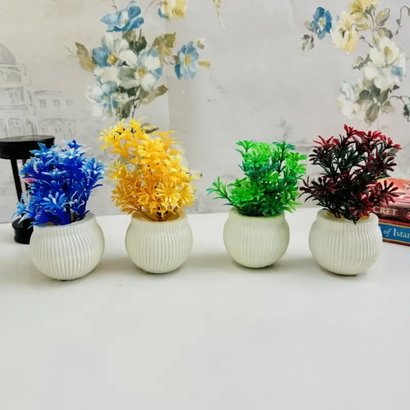 Pack of 4 Mini Planters | Artificial Decoration mini Plants View Gallery - Pakistan