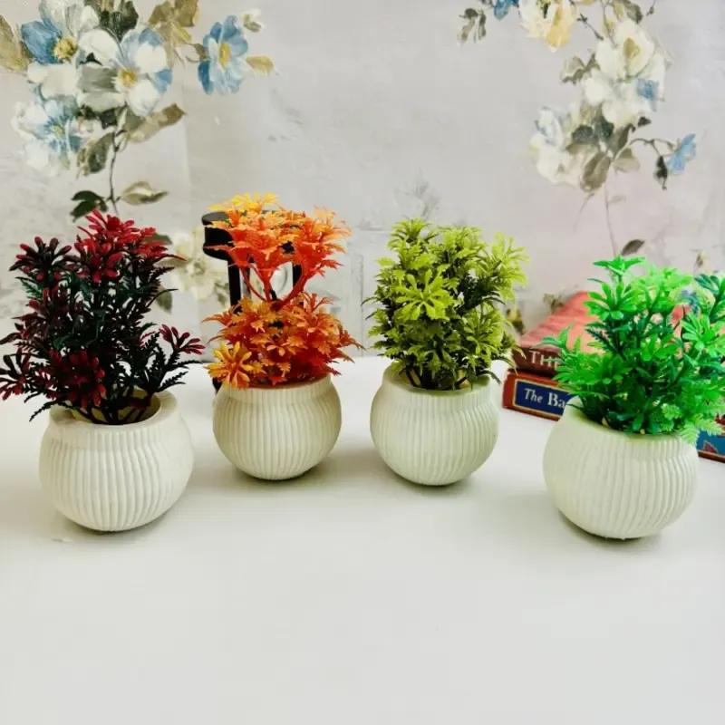 Pack of 4 Mini Planters | Artificial Decoration mini Plants View Gallery - Pakistan