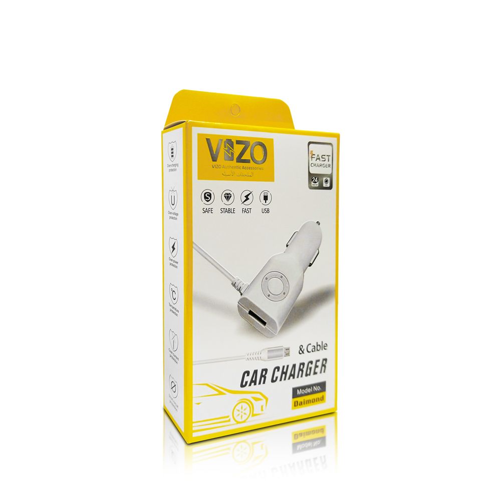 Diamond Car Charger with Built-in Micro Cable &amp; LED Light | Car Charger - Micro Cable Charger  View Gallery - Pakistan