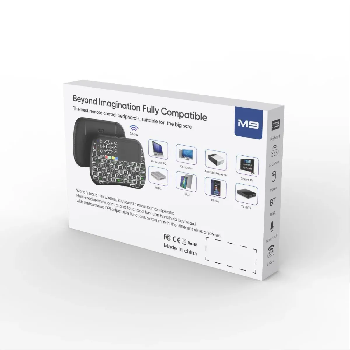 M9 Bluetooth Mini Wireless Keyboard 7 Backlit 2.4G Air Mouse Remote Touchpad View Gallery - Pakistan