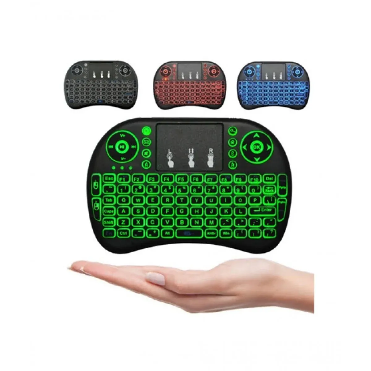 Mini TouchPad RF 500 Wireless With 3 Colour Backlit Keyboard Mouse (random color) View Gallery - Pakistan