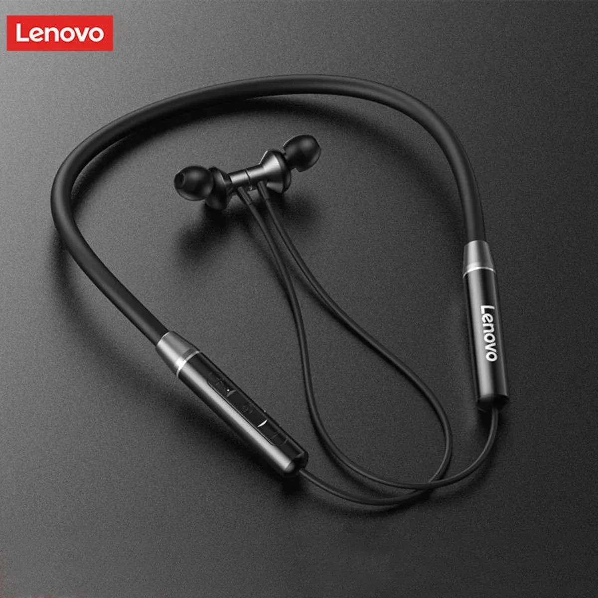 Lenovo He05 Neckband Headphone - Black (Original) View Gallery - Pakistan
